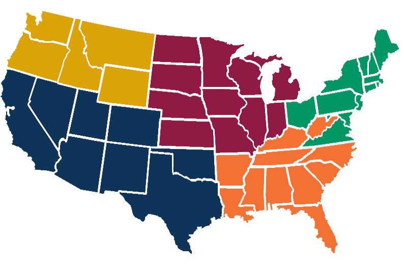 Karte der US-Regionen