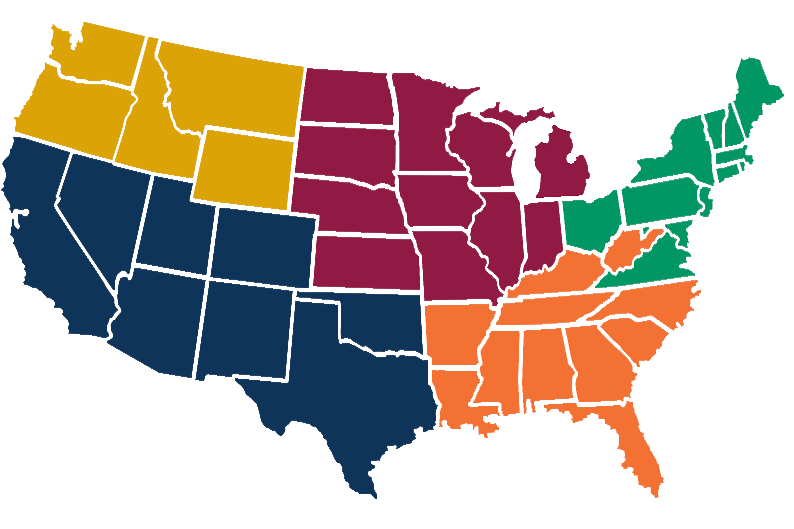 Karte der US-Regionen