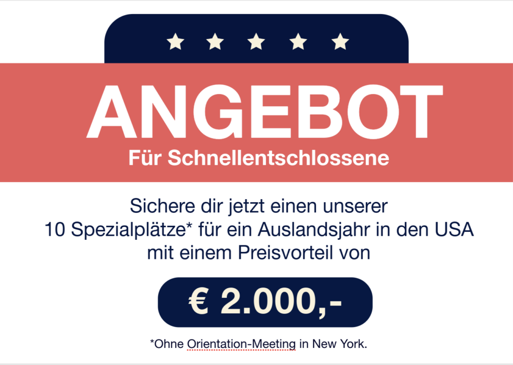 Auslandsjahr USA Sonderangebot